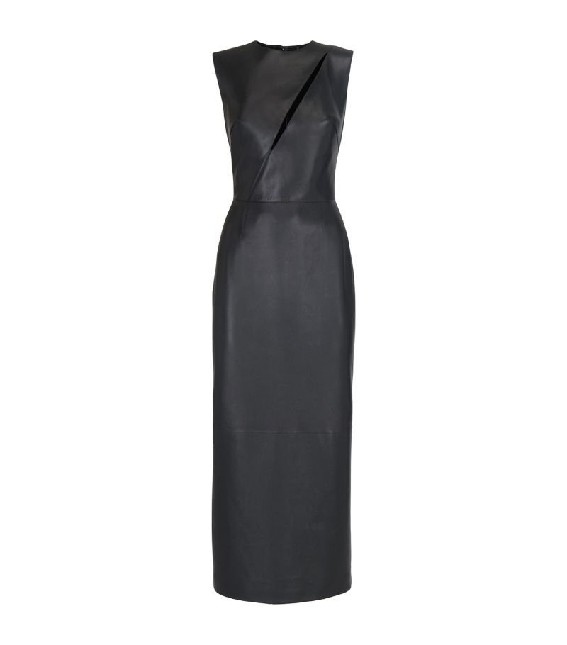 Alexander McQueen Alexander Mcqueen Leather Cut-Out Midi Dress