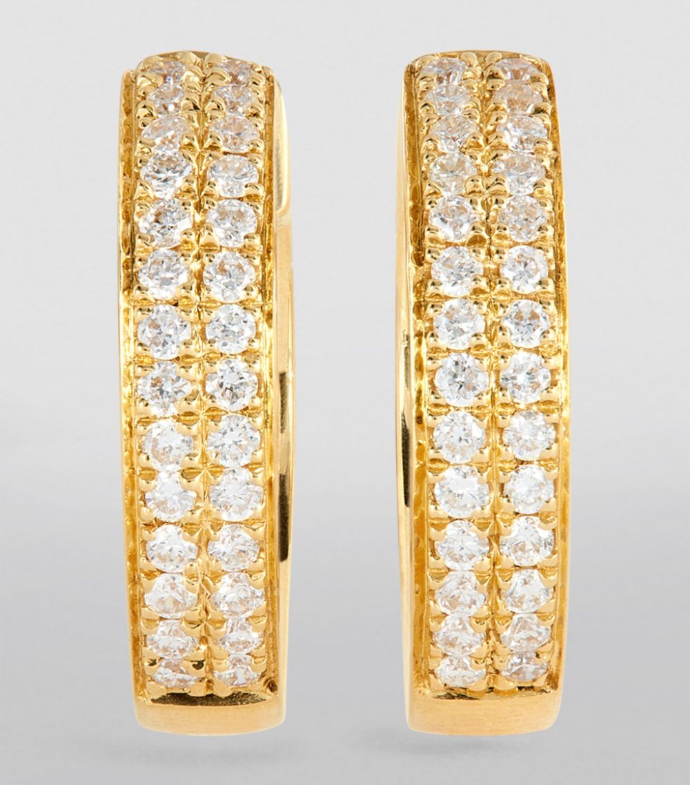 Anita Ko Anita Ko Yellow Gold and Diamond Two-Row Huggie Earrings