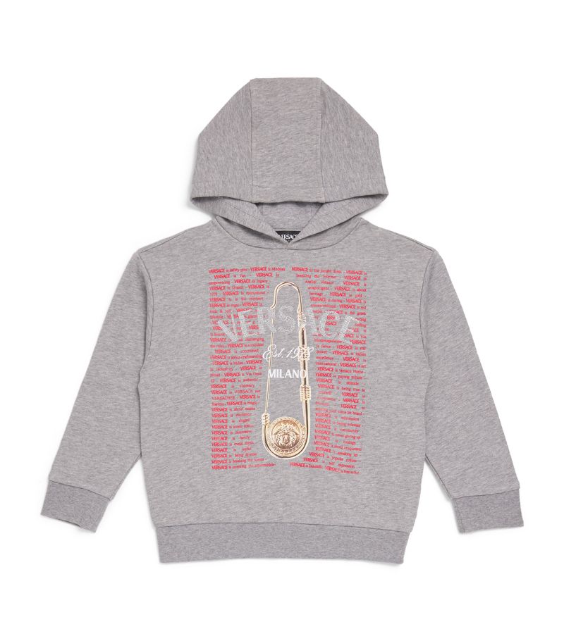 Young Versace Versace Kids Cotton Logo Print Hoodie (4-14 Years)