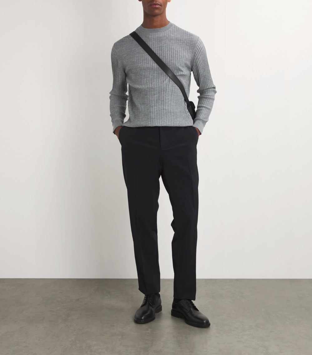 Emporio Armani Emporio Armani Virgin Wool-Blend Ribbed Sweater