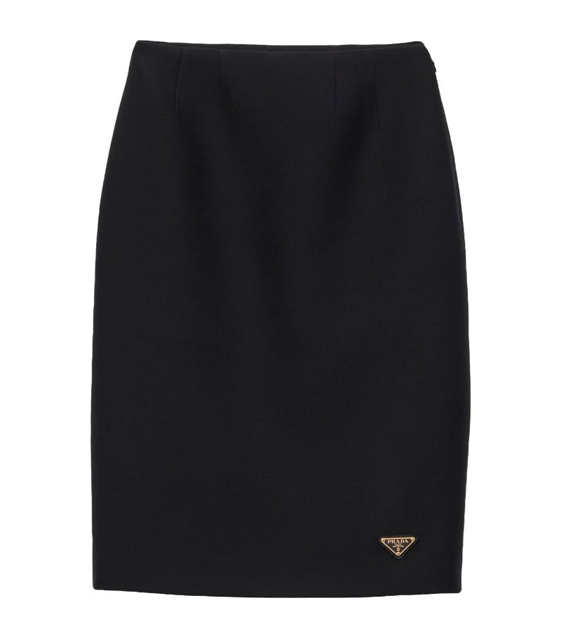 Prada Prada Wool-Silk Midi Skirt