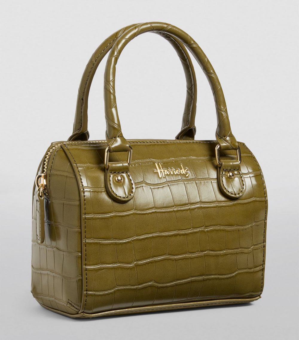 Harrods Harrods Mini Croc-Embossed Barrel Bag