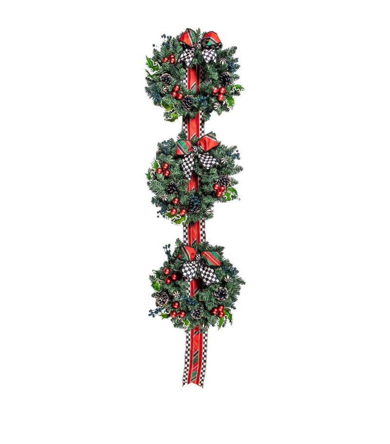 Mackenzie-Childs MacKenzie-Childs Metal And Plastic Tartastic Triple Wreath