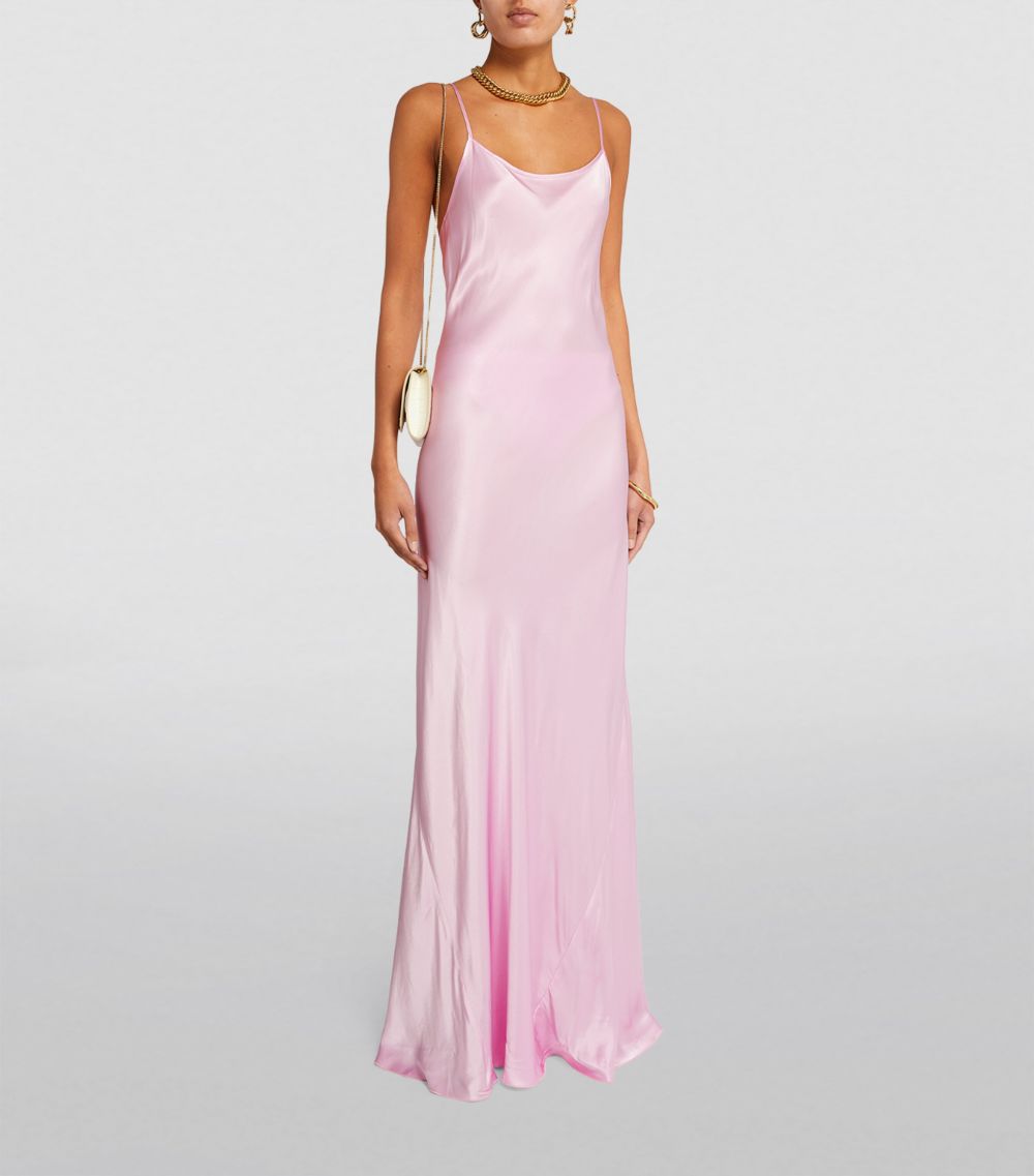 Victoria Beckham Victoria Beckham Satin V-Neck Maxi Dress