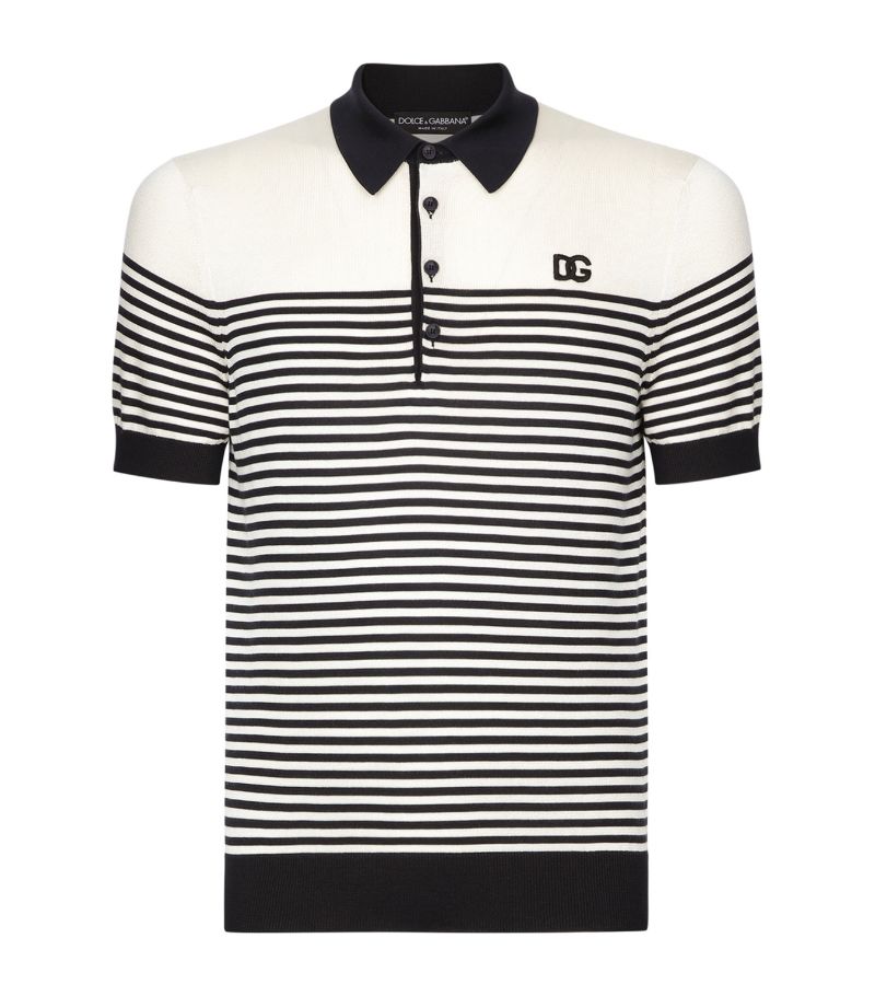 Dolce & Gabbana Dolce & Gabbana Silk Striped Polo Shirt