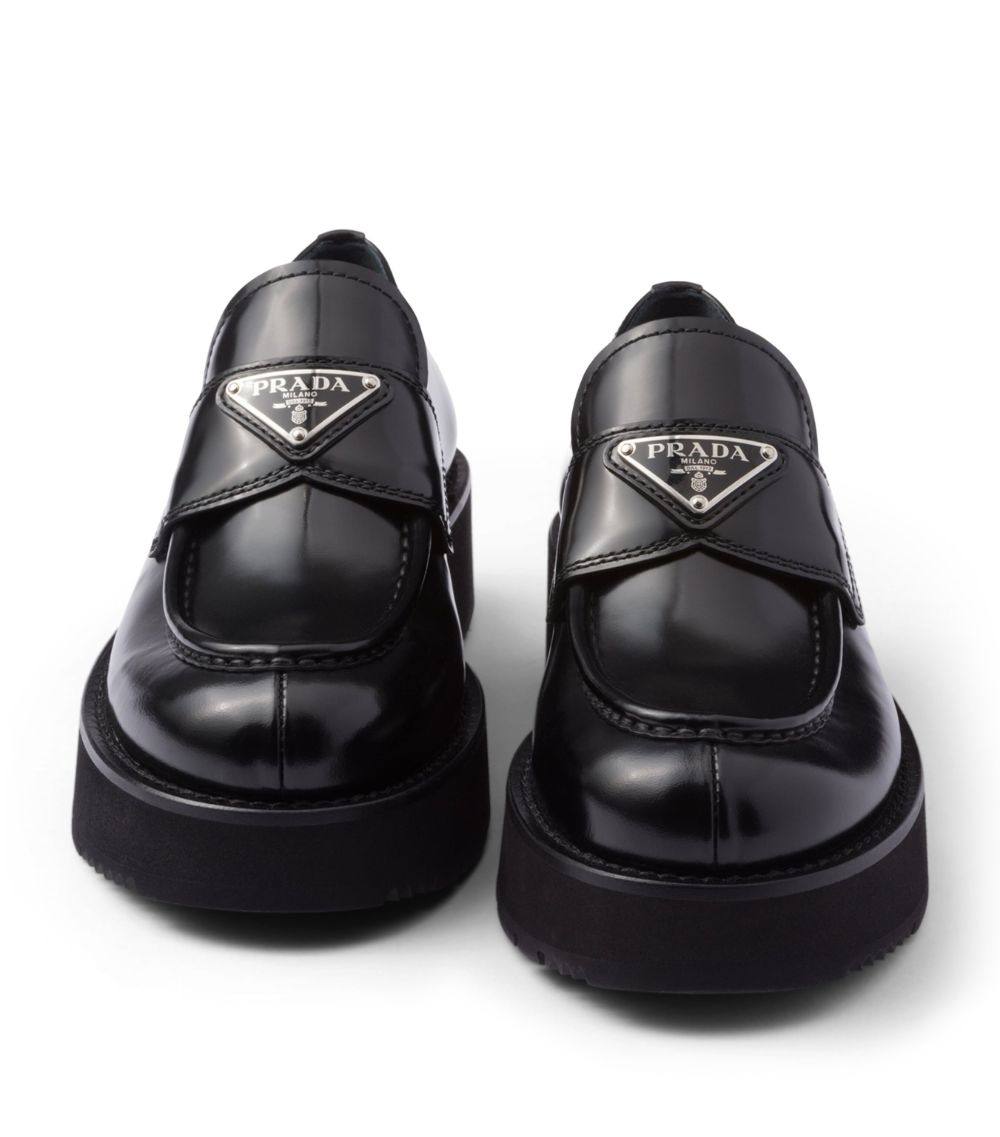 Prada Prada Brushed Leather Loafers 45