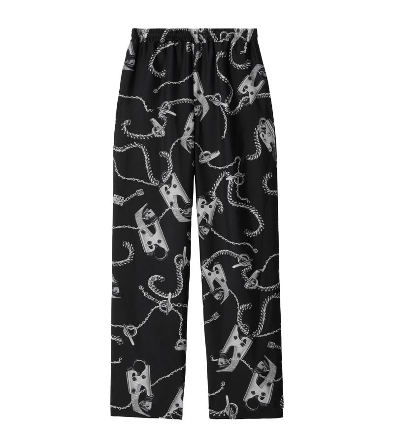 Burberry Burberry Silk Knight Hardware Print Trousers