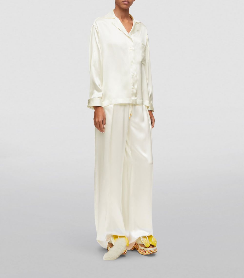 Loewe Loewe Silk-Blend Anagram Trousers