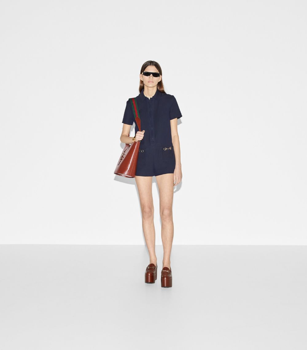 Gucci Gucci Wool-Silk Horsebit Playsuit