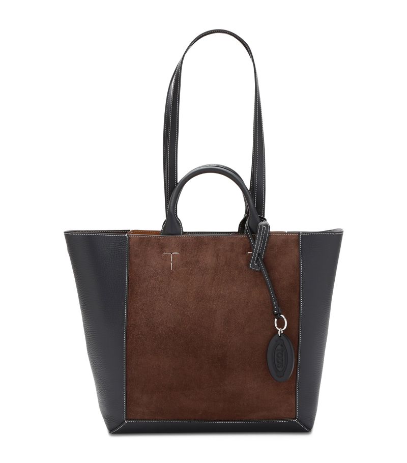 Tod's Tod'S Suede-Leather Double Up Shopper Bag