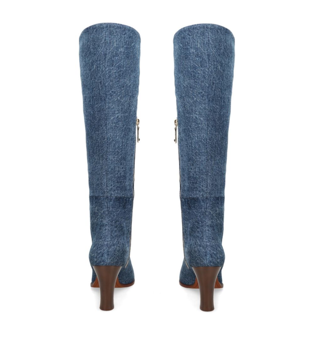 Chloé Chloé Denim Mid-Calf Boots 80