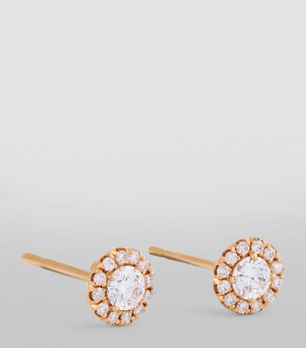 Suzanne Kalan Suzanne Kalan Mini Rose Gold And Diamond Circle Stud Earrings