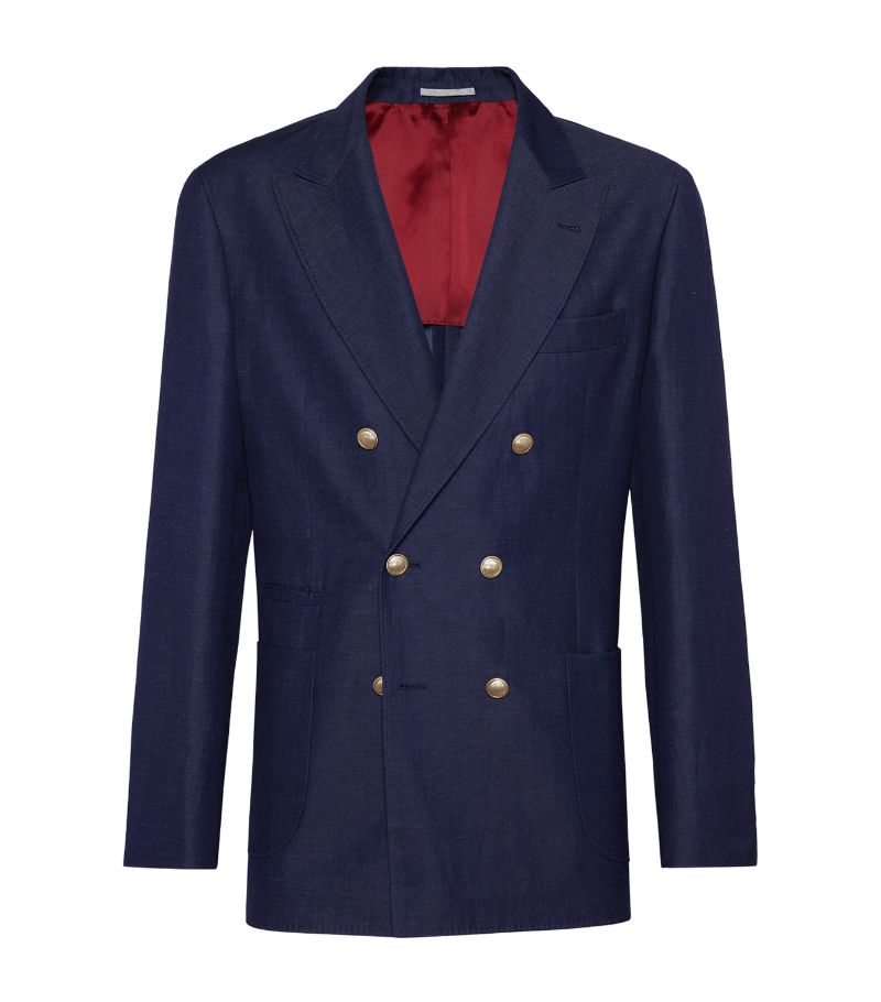 Brunello Cucinelli Brunello Cucinelli Wool-Linen Denim-Effect Blazer