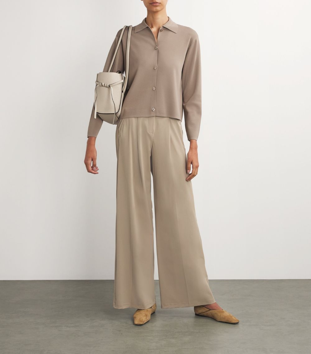 Max Mara Leisure Max Mara Leisure Jersey Pleated Wide-Leg Trousers