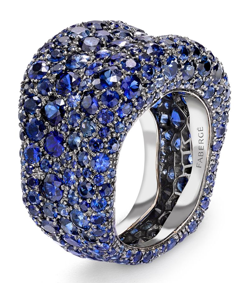 Fabergé Fabergé White Gold and Sapphire Emotion Ring (Size 55)