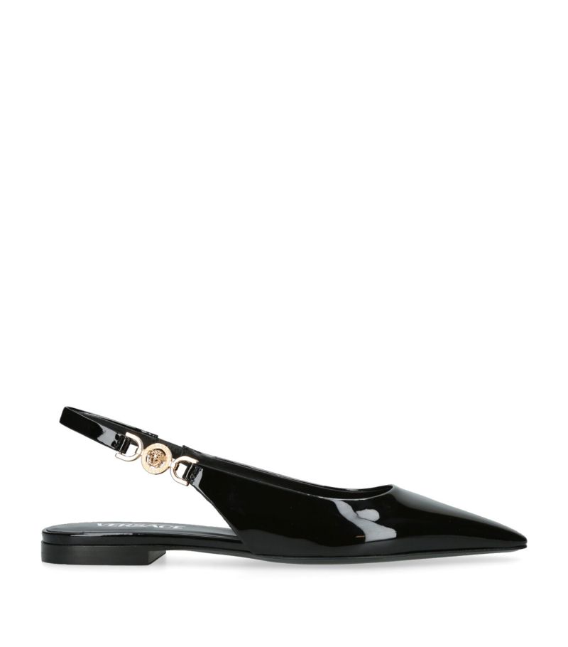 Versace Versace Leather Medusa Slingback Flats