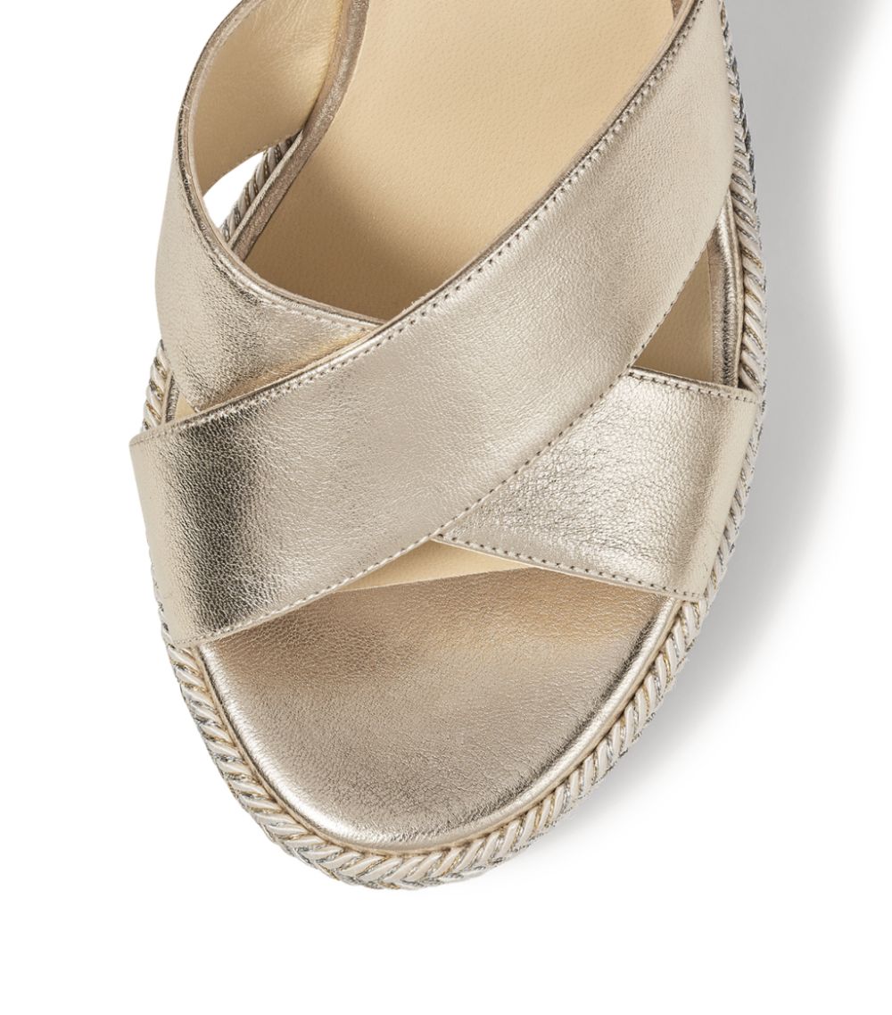 Jimmy Choo Jimmy Choo Dellena 100 Leather Wedge Sandals