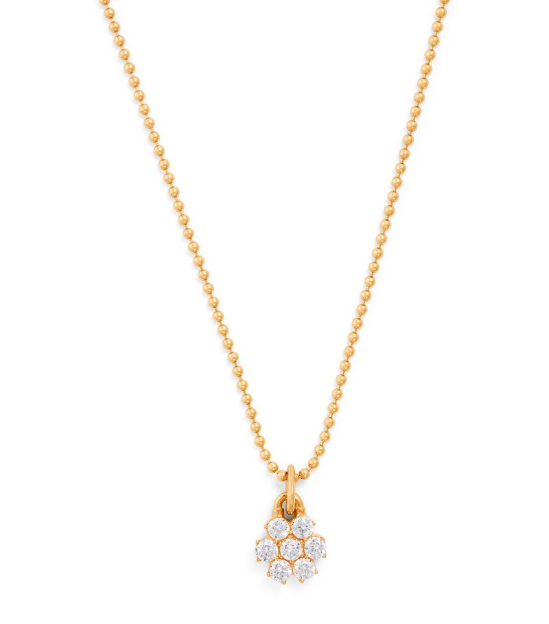 Hatton Labs Hatton Labs Sterling Silver And Cubic Zirconia Daisy Necklace