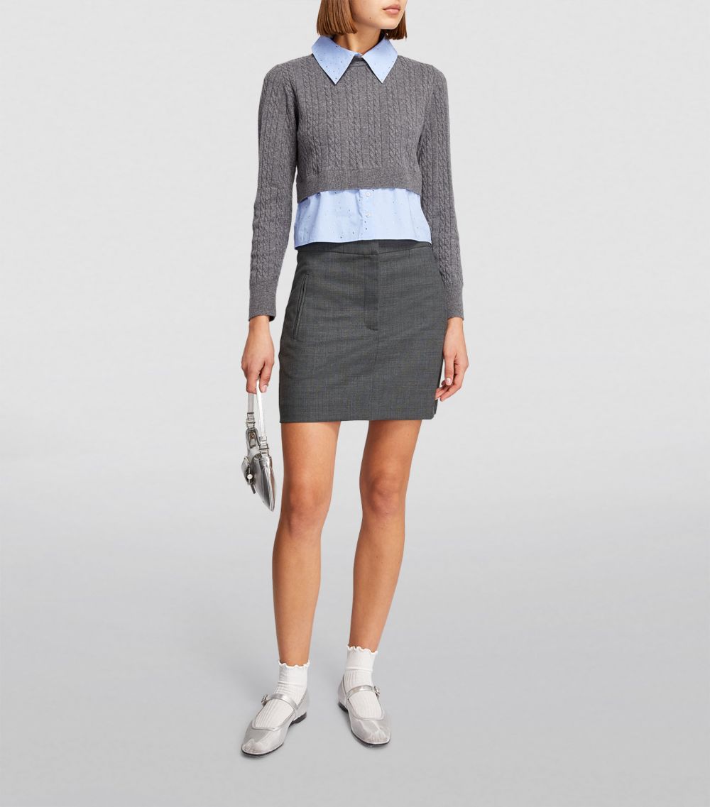  Sandro Wool-Blend Mini Skirt