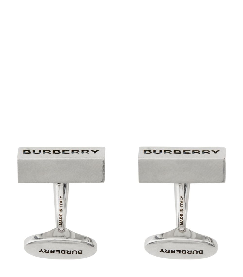 Burberry Burberry Palladium-Plated Logo Cufflinks