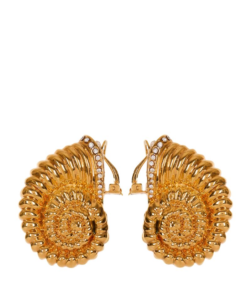 Balmain Balmain Crystal-Embellished Snail Earrings