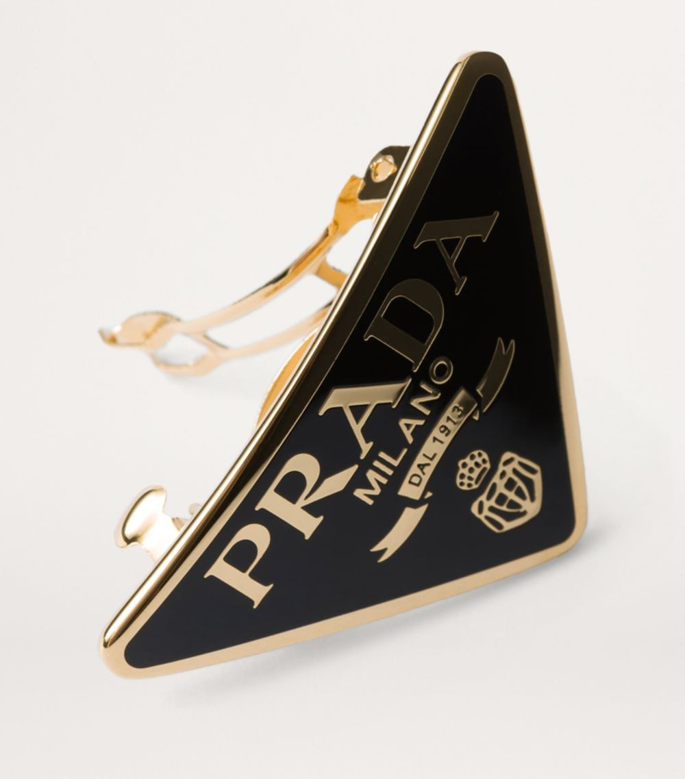 Prada Prada Triangle Logo Hair Clip
