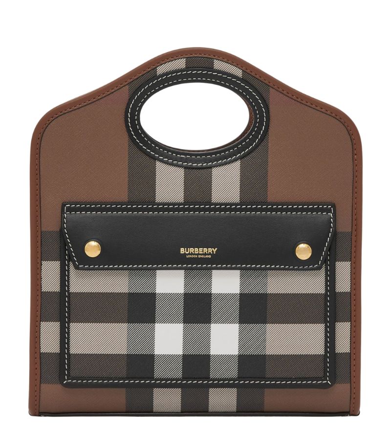 Burberry Burberry Mini Exaggerated Check Pocket Top-Handle Bag