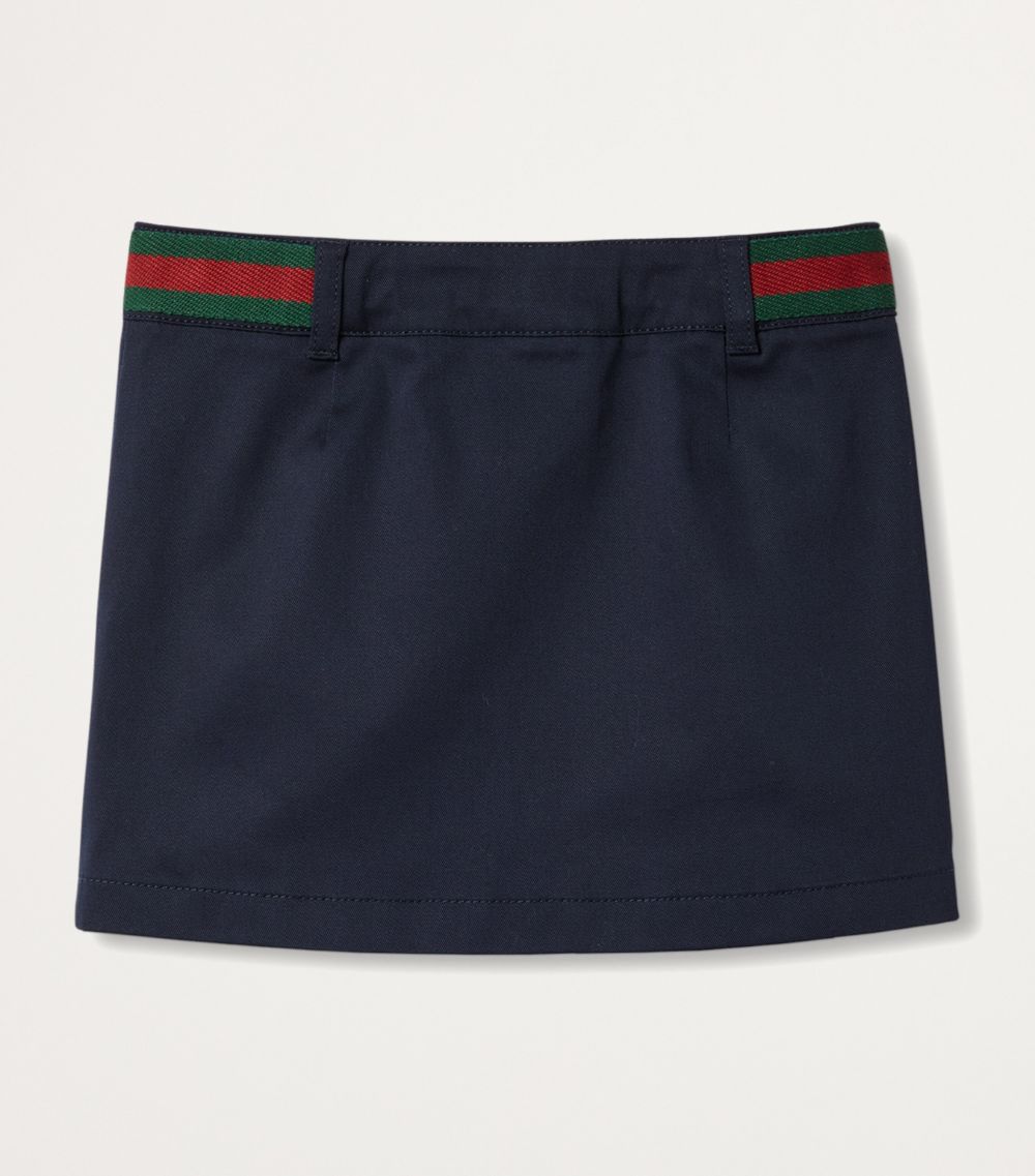 Gucci Gucci Kids Cotton Gabardine Web Stripe Skirt (4-12 Years)