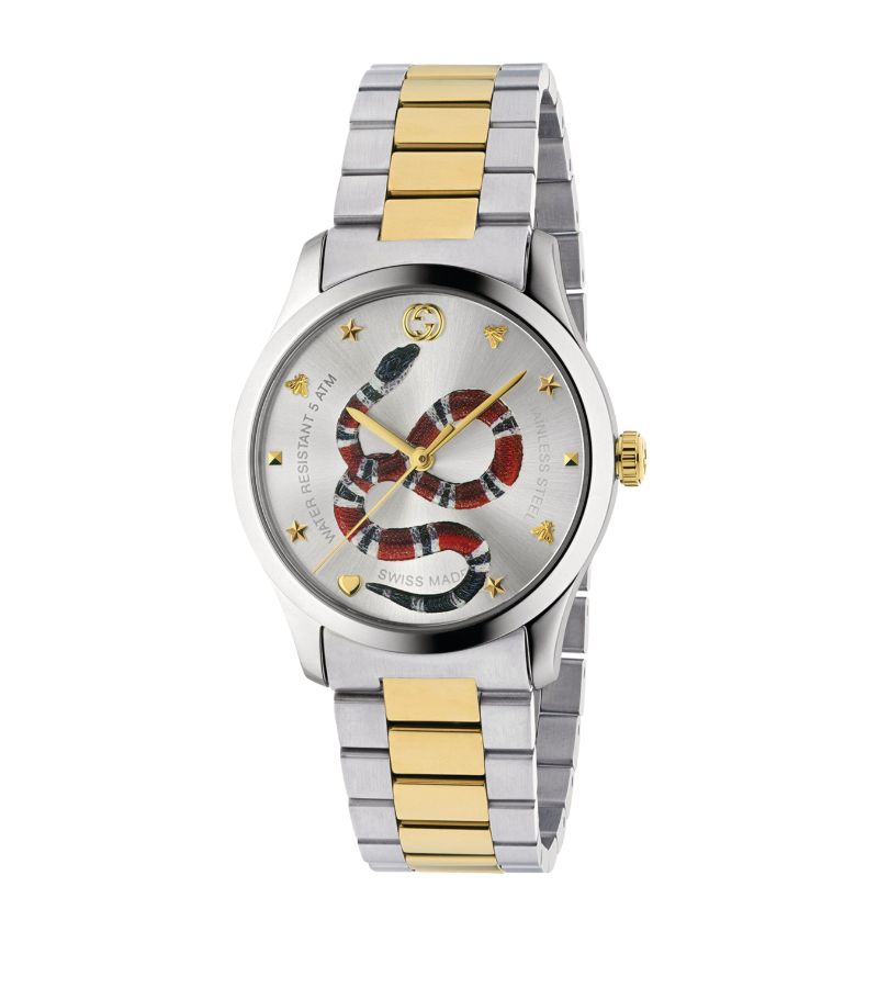 Gucci Gucci Steel And Yellow Gold G-Timeless Snake Watch 38Mm