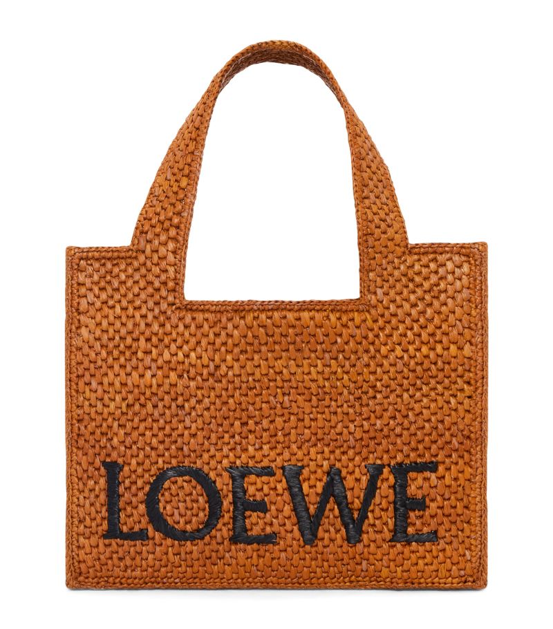 Loewe Loewe X Paula'S Ibiza Small Raffia Font Tote Bag