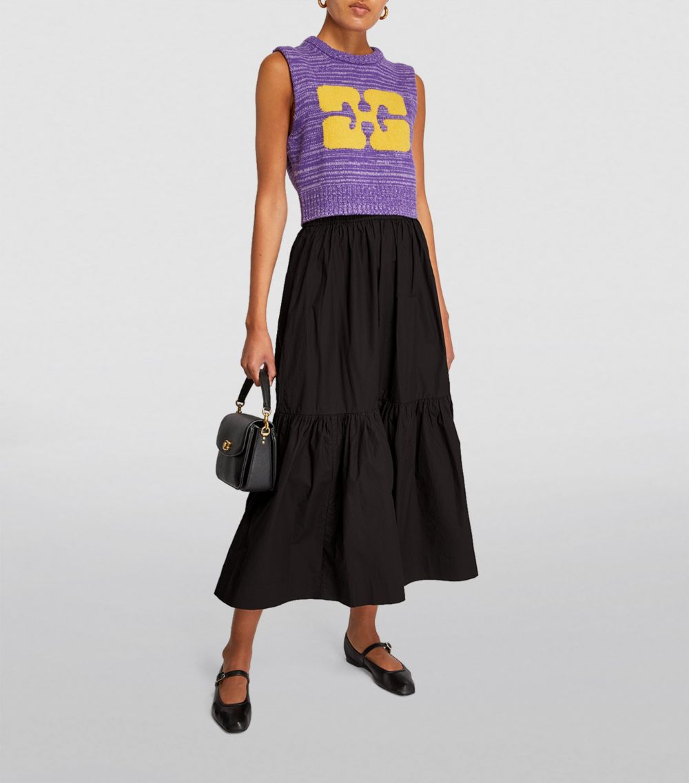 Ganni Ganni Tiered Midi Skirt