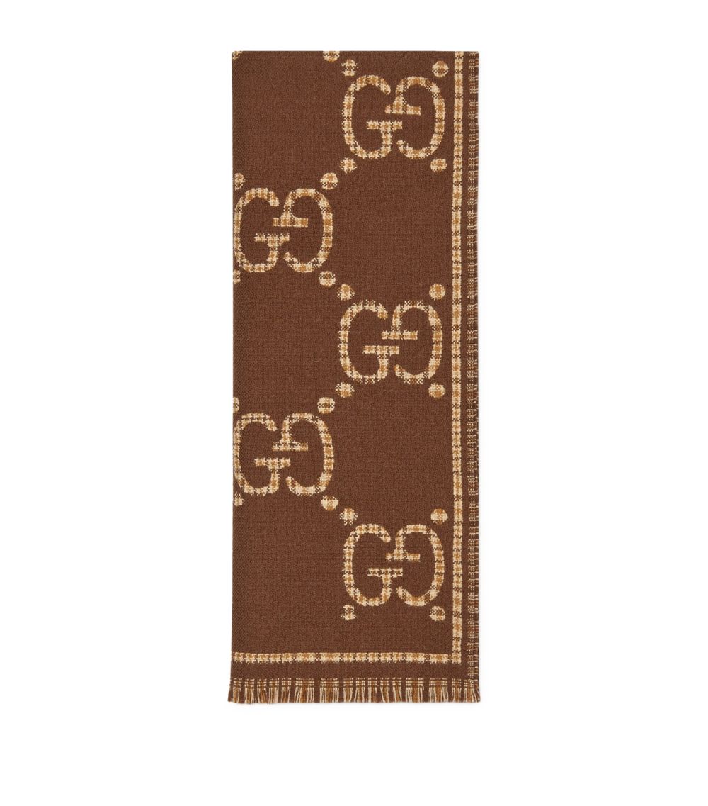 Gucci Gucci Wool Gg Supreme Logo Scarf