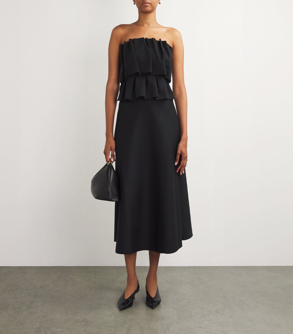  House Of Dagmar Sculpted Pleat Midi Dress