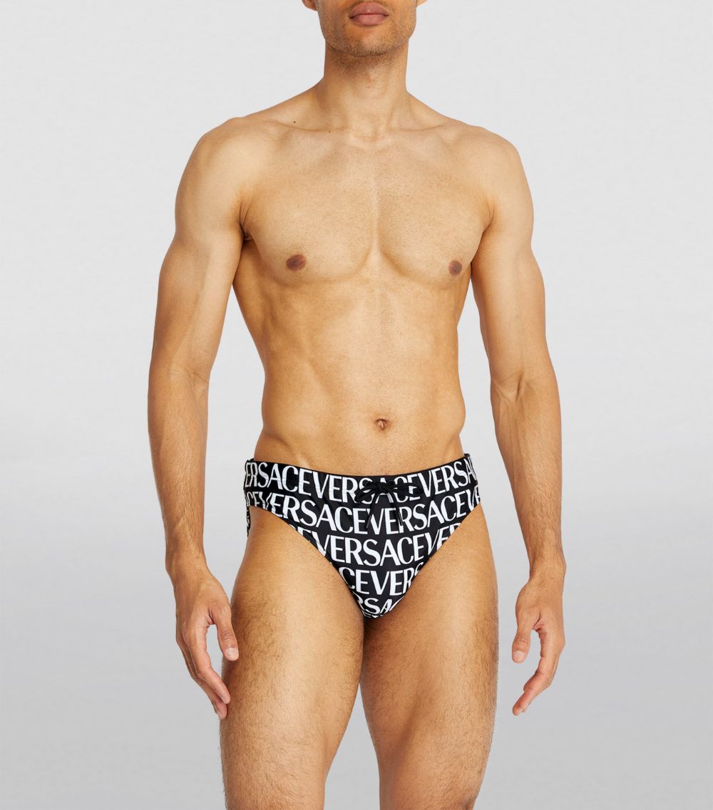 Versace Versace Logo Print Swim Briefs