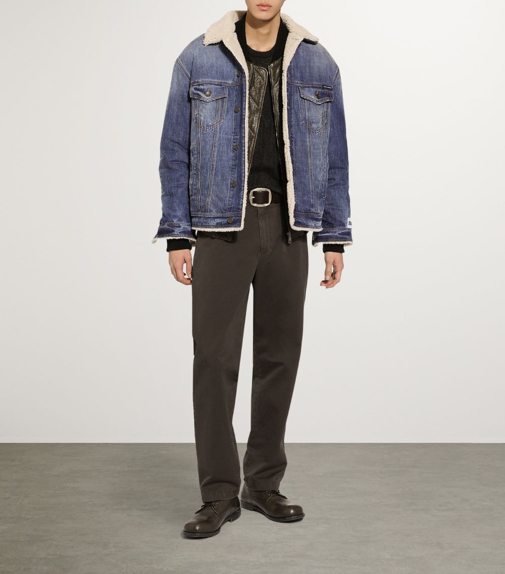 Dolce & Gabbana Dolce & Gabbana Shearling-Trim Denim Jacket