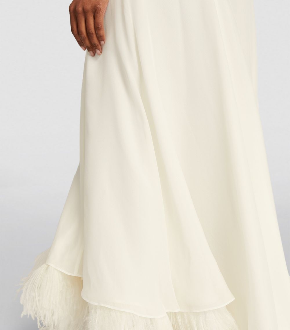 Tove Tove Silk Feather-Trim Renee Skirt