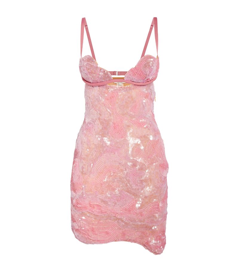 Nensi Dojaka Nensi Dojaka Sequin-Embellished Heartbeat Mini Dress