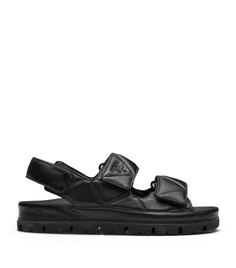 Prada Prada Padded Leather Slingback Sandals