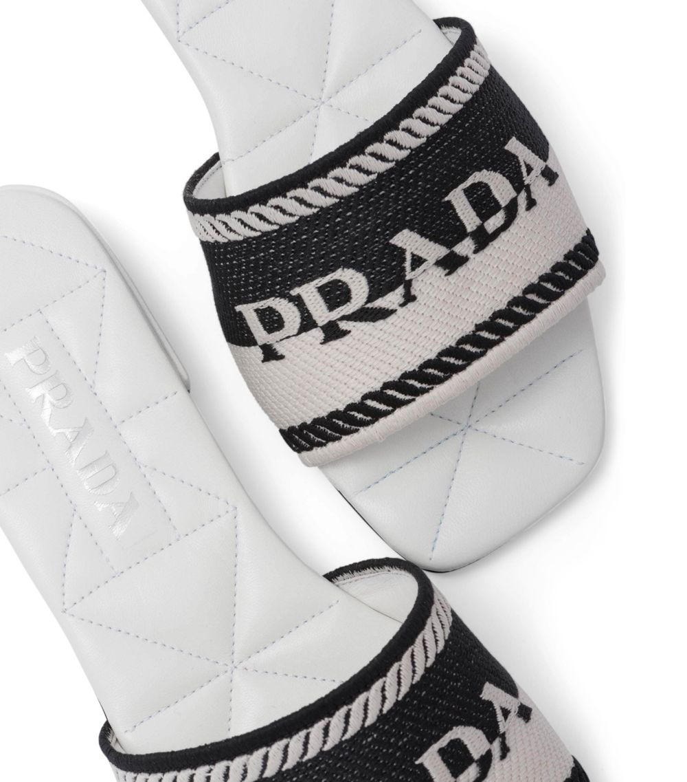 Prada Prada Embroidered Fabric Slides 10