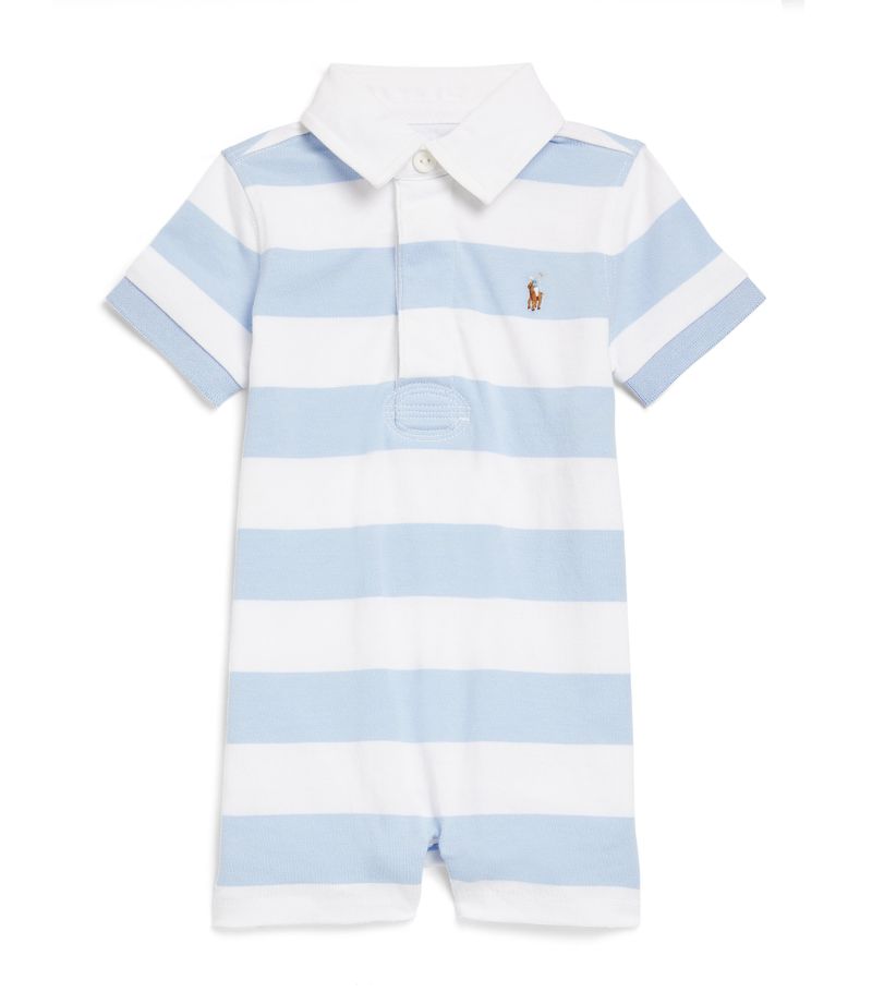 Ralph Lauren Kids Ralph Lauren Kids Striped Polo Pony Playsuit (3-12 Months)