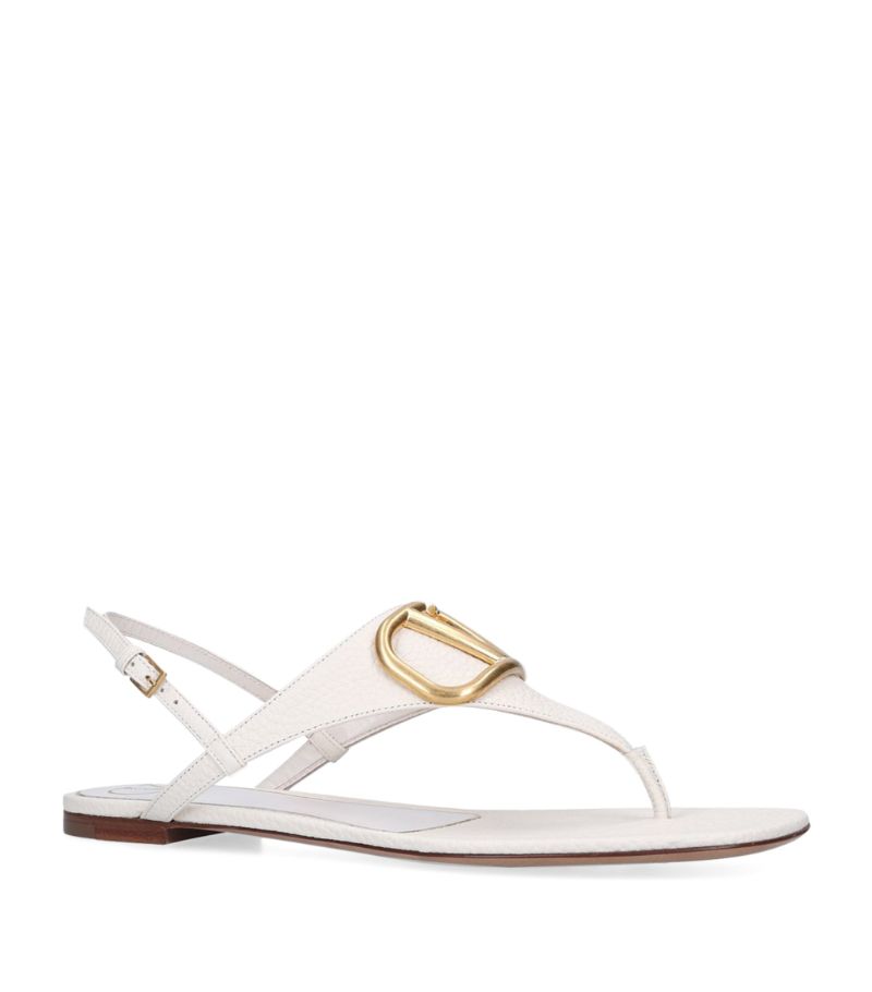 VALENTINO GARAVANI Valentino Garavani Valentino Garavani Leather Vlogo Signature Flat Sandals