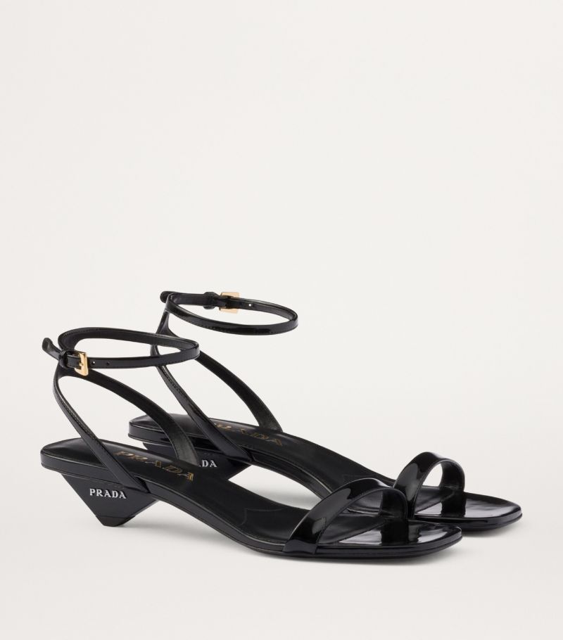 Prada Prada Leather Triangle Sandals 35