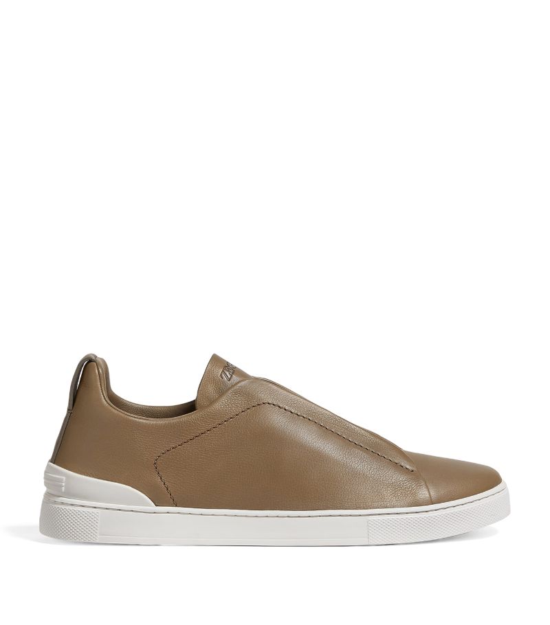 zegna Zegna Secondskin Leather Triple Stitch Sneakers