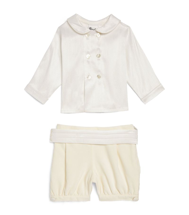 Sarah Louise Sarah Louise Ceremonial Shirt, Belt And Shorts Set (3-6 Months)