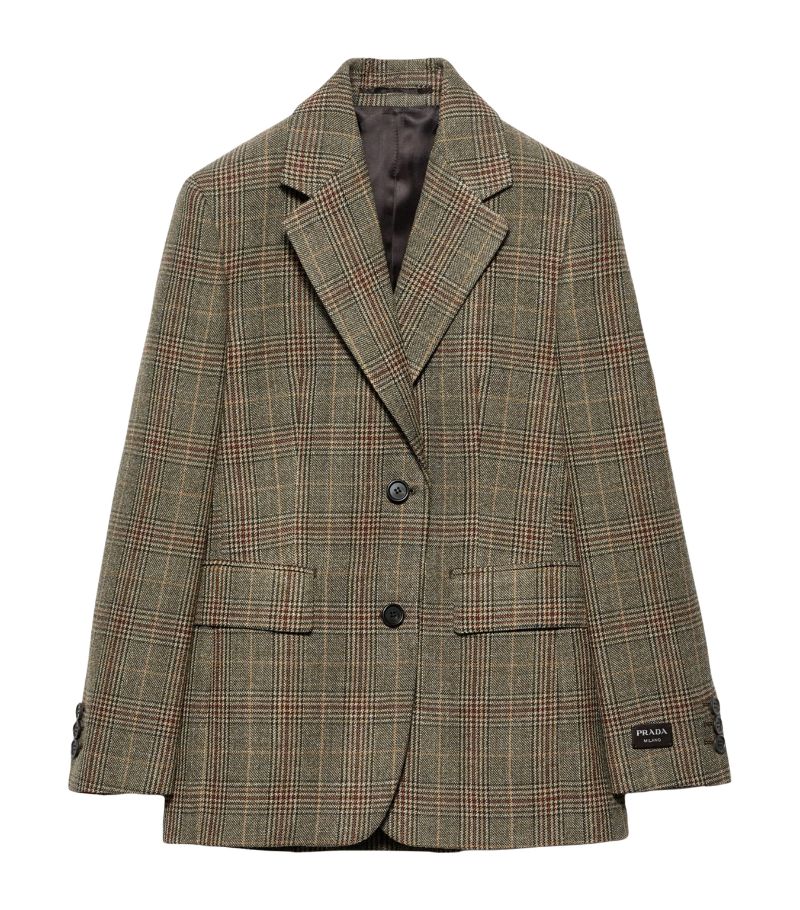 Prada Prada Check Single-Breasted Blazer