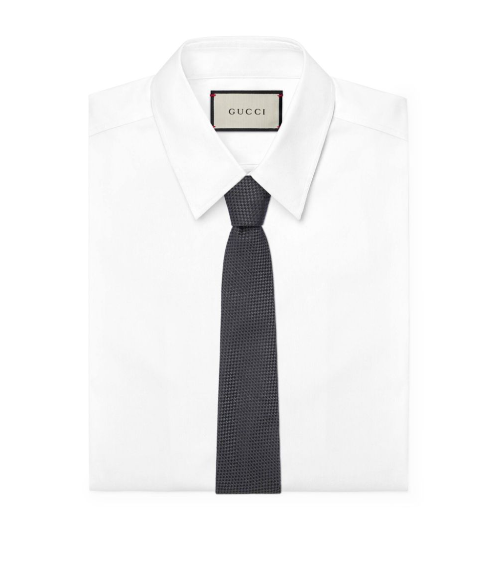 Gucci Gucci Silk Waffle-Texture Tie