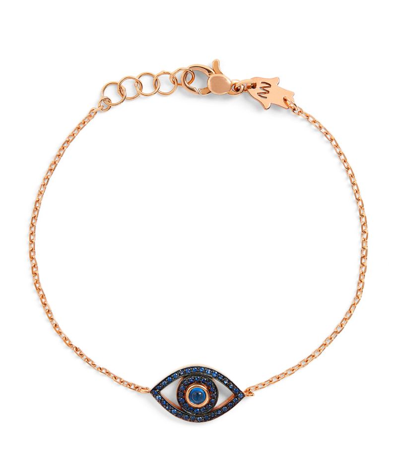 Netali Nissim Netali Nissim Rose Gold And Blue Sapphire Mini Eye Bracelet