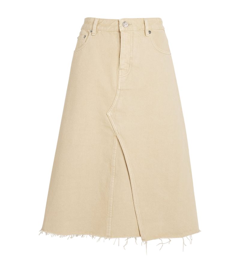 Tory Burch Tory Burch Deconstructed Denim Midi Skirt