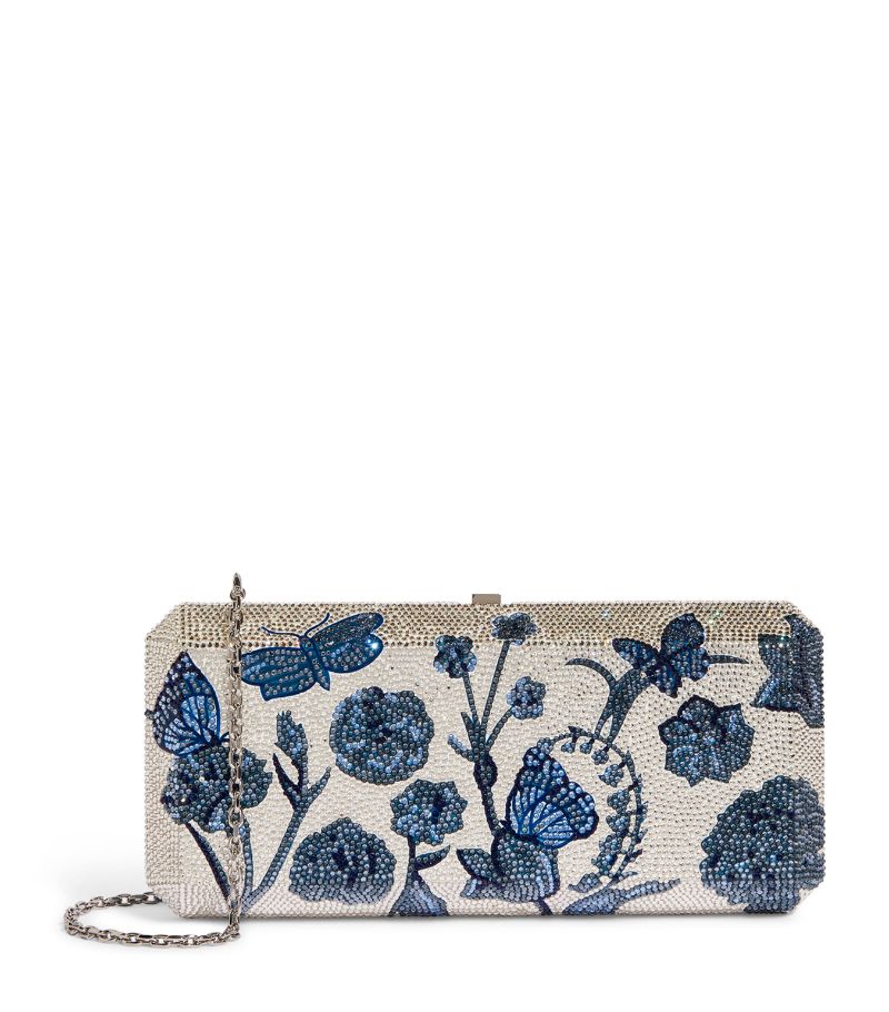 Judith Leiber Judith Leiber Crystal-Embellished Blue Garden Clutch Bag