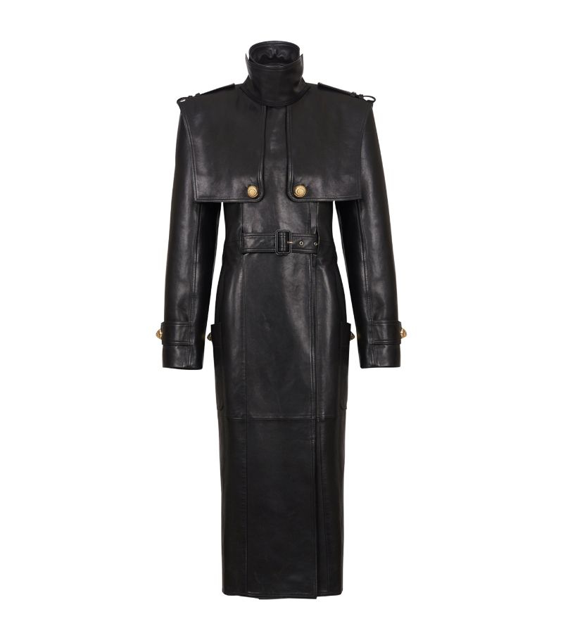 Balmain Balmain Lambskin Belted Trench Coat